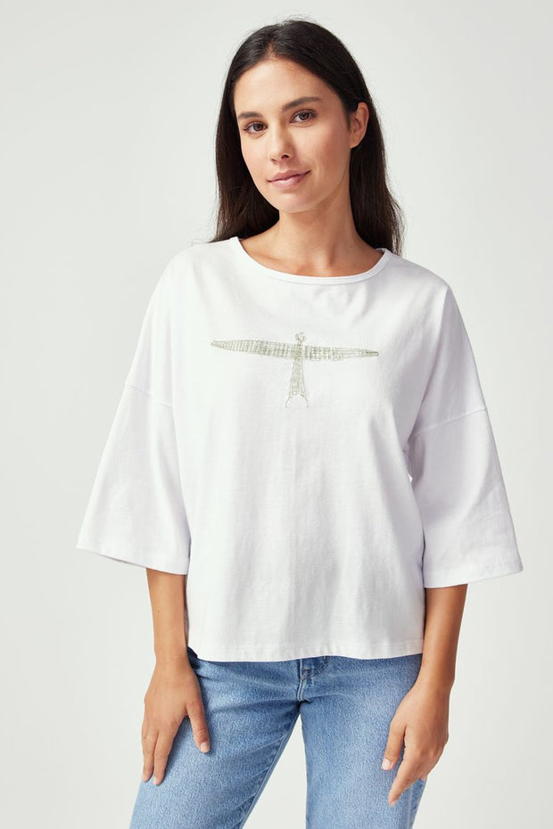Womens Kite Tee White Leaf 600216