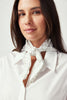 Womens Triangle Scarf White Flax Check  600215A