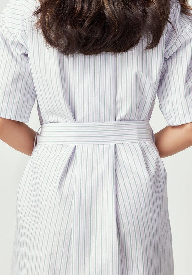 Womens Manon Dress Lilac Green Stripe 600191