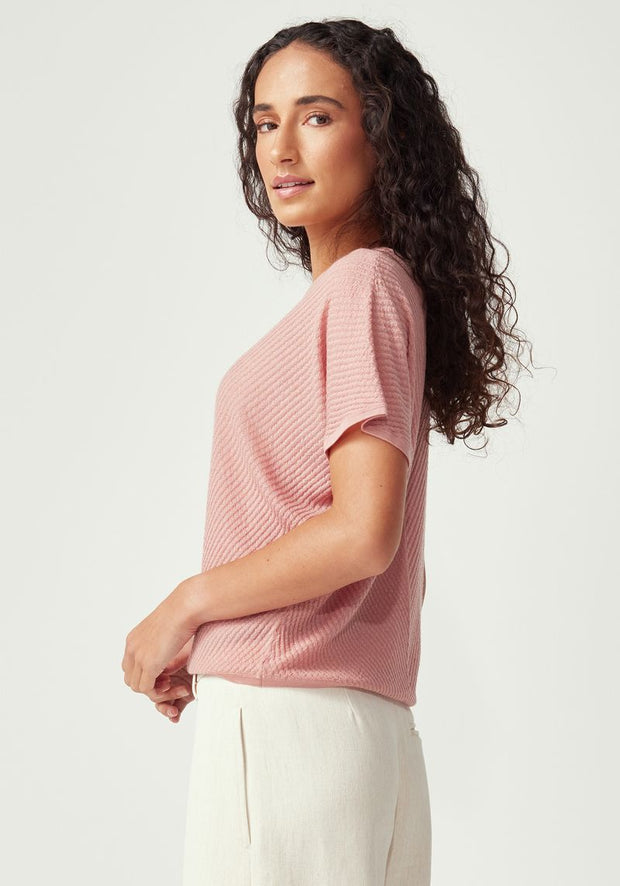 Womens Haze Knit Top Rosewood 100357VN