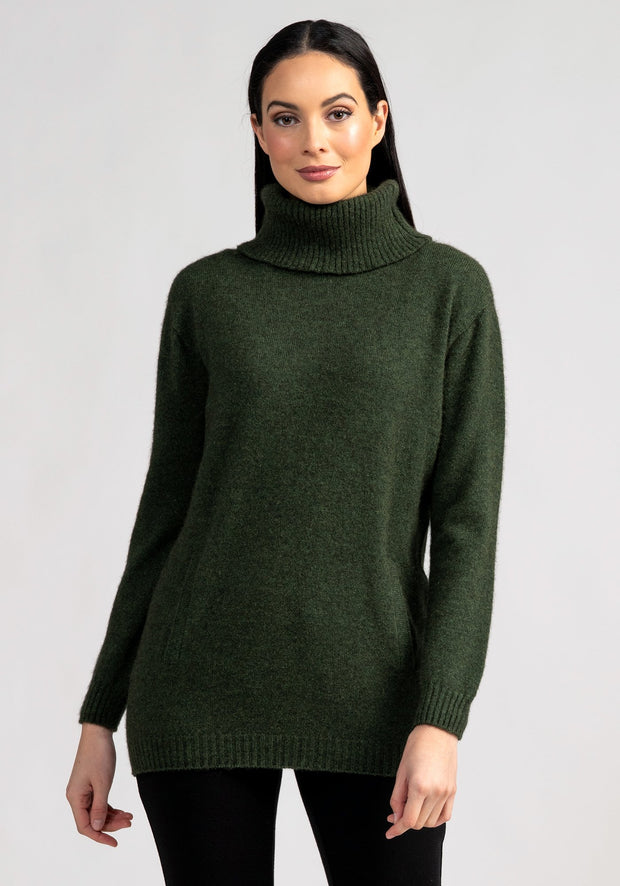 Womens Zip Tunic Sweater Sweater - Merino Mink | Te Huia New Zealand