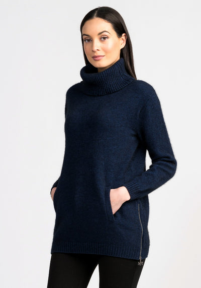 Womens Zip Tunic Sweater Sweater - Merino Mink | Te Huia New Zealand