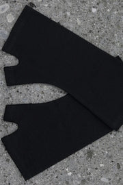 Merino Fingerless Gloves - Standard Length Black