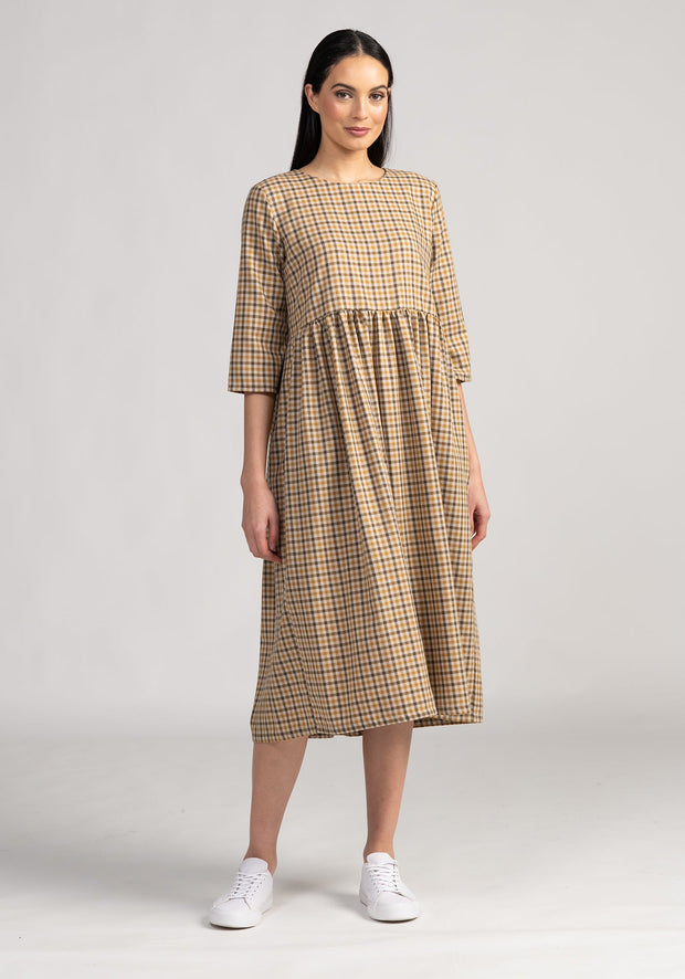Womens Mirabel Dress - Olive/Ochre