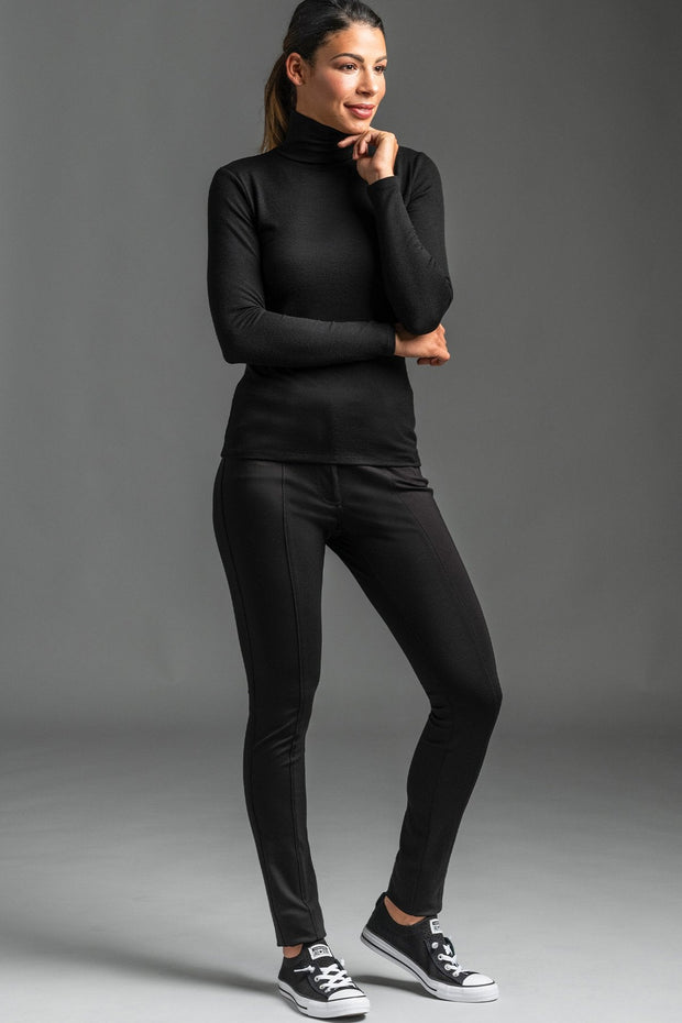 Womens Slim Fit Long Sleeve Polo Neck