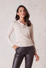 Womens Pure Cashmere Henley Jumper - Stone Marle