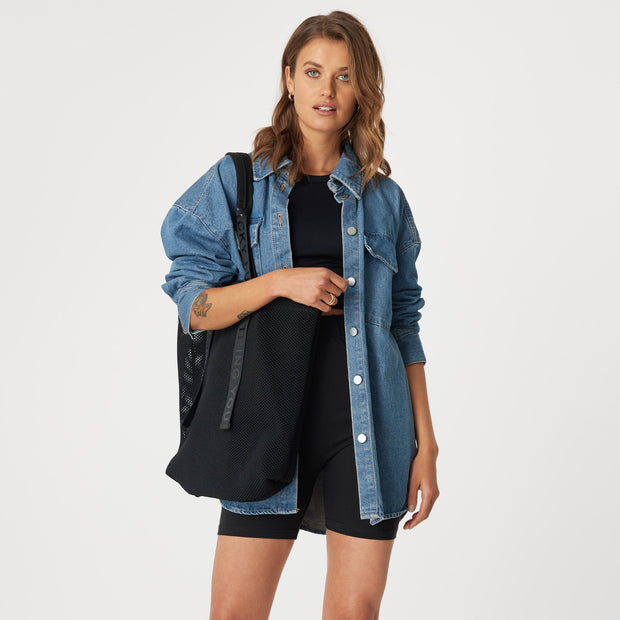 Lotus Tote - Black Mesh