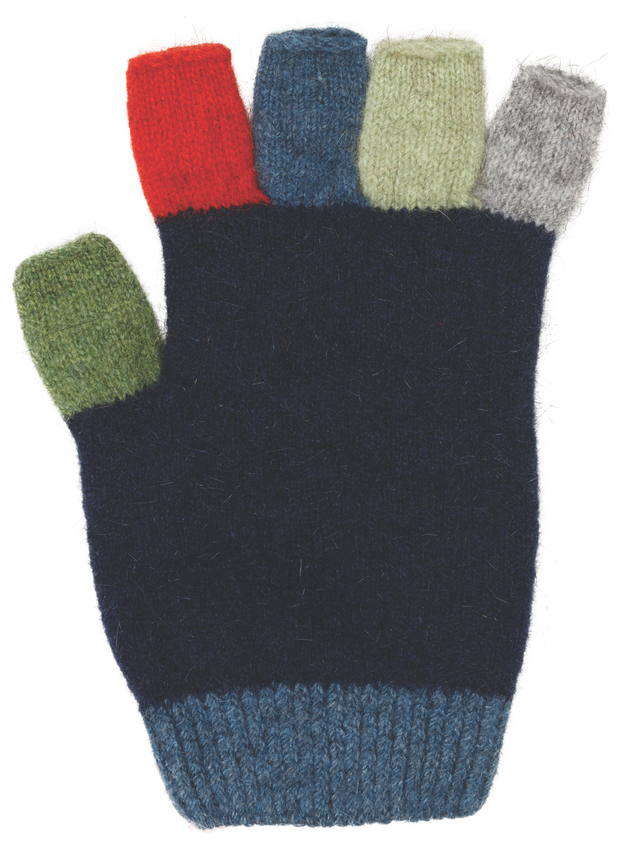 Kids Multicolour Fingerless Gloves