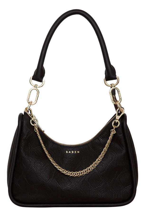 Odette Handbag -Black Python