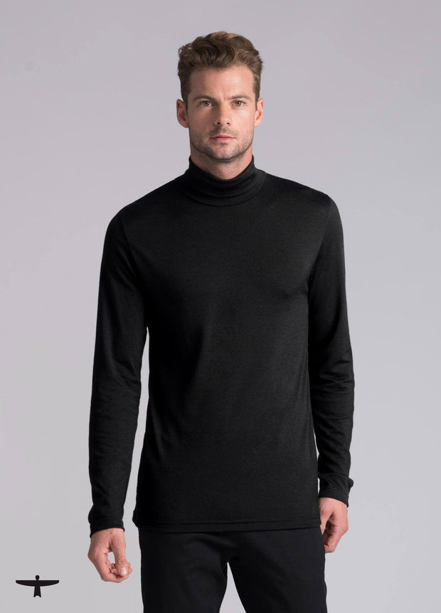 Mens Moutainsilk Roll Neck Top-Untouched World-Te Huia New Zealand