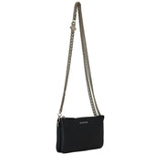 Lily Mini Crossbody Bag - Black - Silver Chain